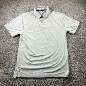 Public Rec Shirt Men Large Gray Golf Performance Polo Stretch Activewear Dadcore